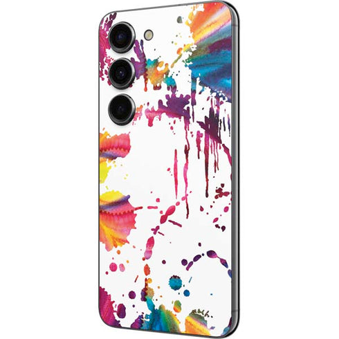 Chromatic Splatter White Galaxy S23 Skin