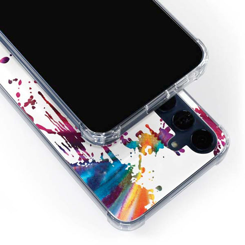 Chromatic Splatter White Galaxy S24 Clear Case