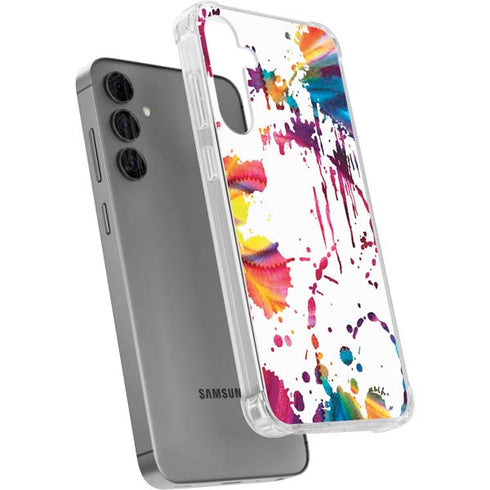 Chromatic Splatter White Galaxy S24 Plus Clear Case