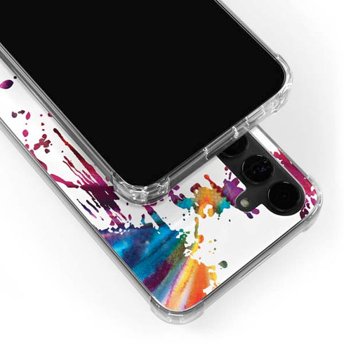 Chromatic Splatter White Galaxy S24 Plus Clear Case