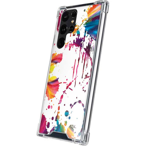 Chromatic Splatter White Galaxy S24 Ultra Clear Case