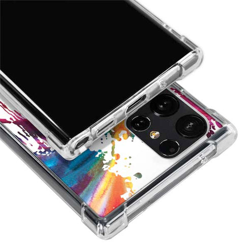 Chromatic Splatter White Galaxy S24 Ultra Clear Case