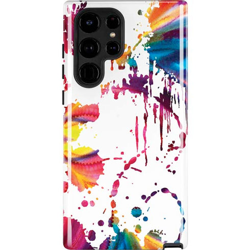 Chromatic Splatter White Galaxy S24 Ultra Impact Case