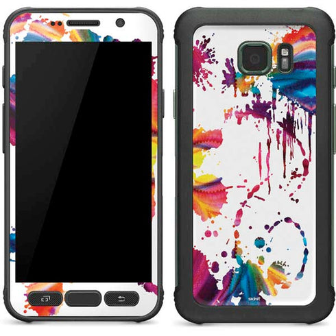 Chromatic Splatter White Galaxy S7 Active Skin