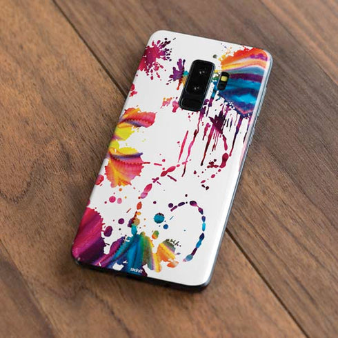 Chromatic Splatter White Galaxy S9 Plus Skin