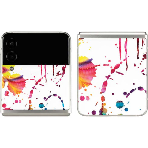 Chromatic Splatter White Galaxy Z Flip3 5G Skin