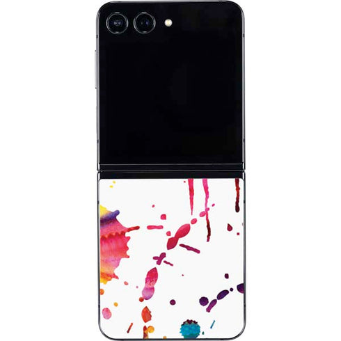 Chromatic Splatter White Galaxy Z Flip5 5G Skin