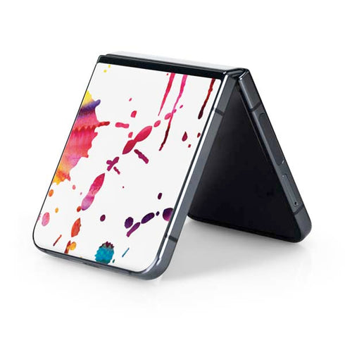 Chromatic Splatter White Galaxy Z Flip5 5G Skin
