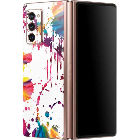 Chromatic Splatter White Galaxy Z Fold2 5G Skin