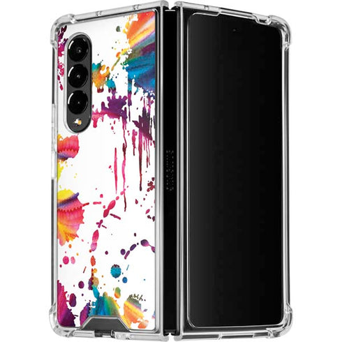 Chromatic Splatter White Galaxy Z Fold4 5G Clear Case