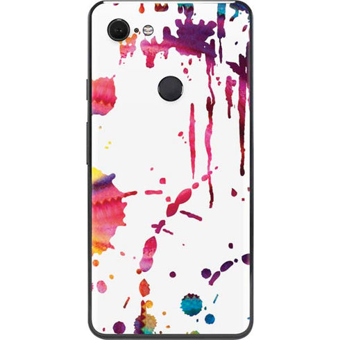 Chromatic Splatter White Google Pixel 3 XL Skin