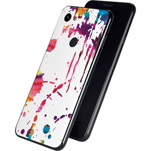 Chromatic Splatter White Google Pixel 3a XL Skin