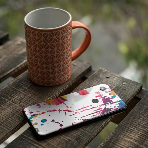 Chromatic Splatter White Google Pixel 3a XL Skin