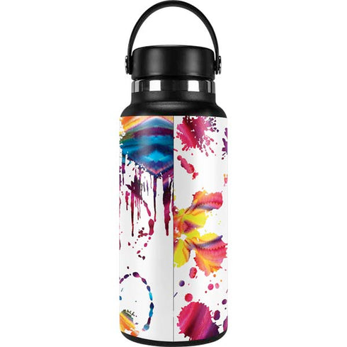 Chromatic Splatter White Hydro Flask 32oz Wide Mouth Skin