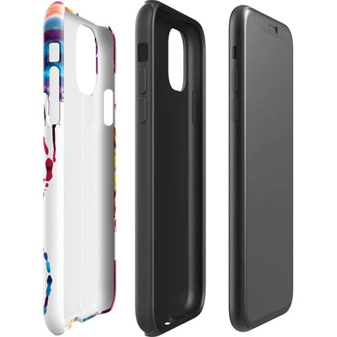 Chromatic Splatter White iPhone 11 Impact Case