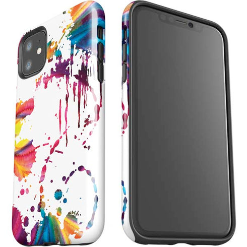 Chromatic Splatter White iPhone 11 Impact Case