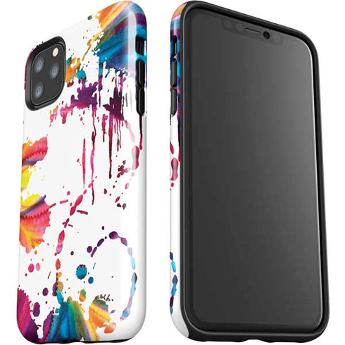 Chromatic Splatter White iPhone 11 Pro Max Impact Case