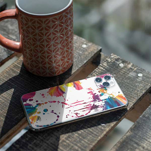 Chromatic Splatter White iPhone 11 Pro Max Skin