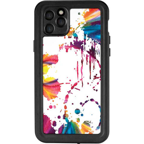 Chromatic Splatter White iPhone 11 Pro Max Waterproof Case