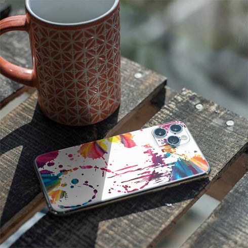 Chromatic Splatter White iPhone 11 Pro Skin