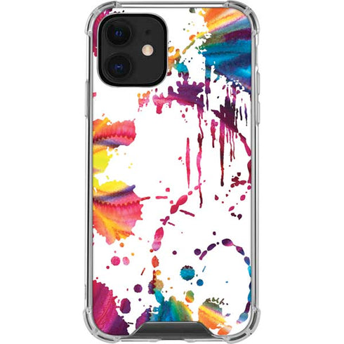 Chromatic Splatter White iPhone 12 Clear Case
