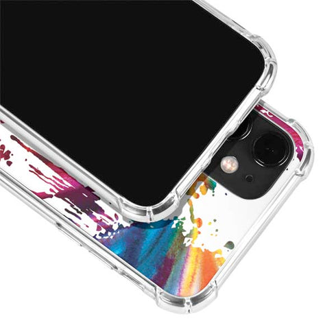 Chromatic Splatter White iPhone 12 Clear Case