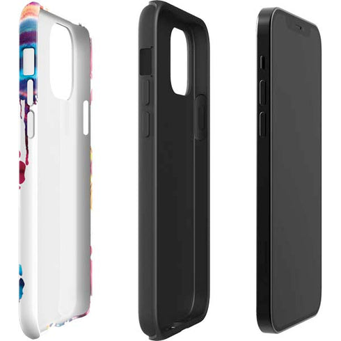 Chromatic Splatter White iPhone 12 Impact Case