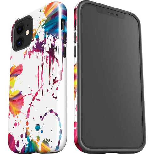 Chromatic Splatter White iPhone 12 Impact Case