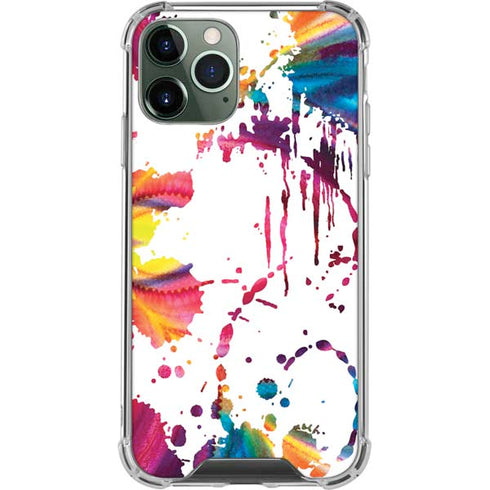 Chromatic Splatter White iPhone 12 Pro Clear Case