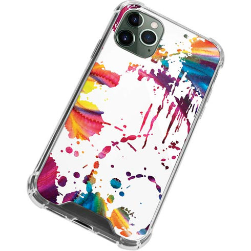 Chromatic Splatter White iPhone 12 Pro Clear Case