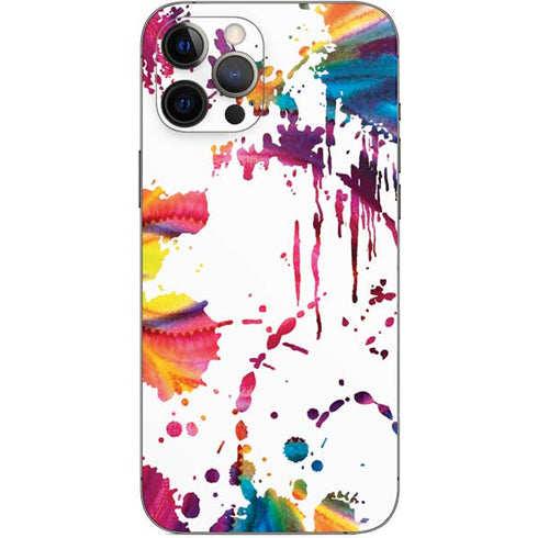 Chromatic Splatter White iPhone 12 Pro Max Skin
