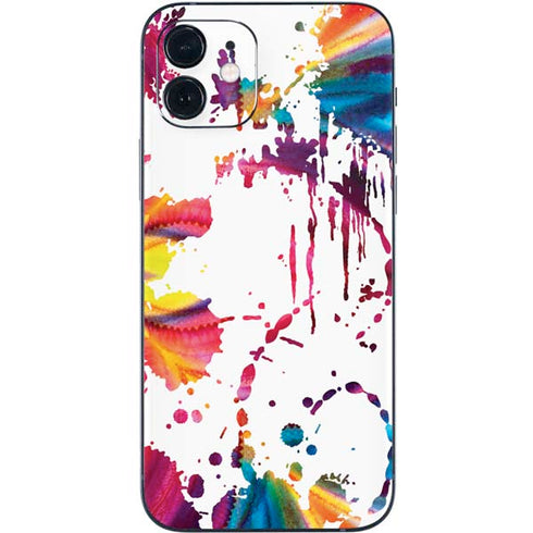 Chromatic Splatter White iPhone 12 Skin