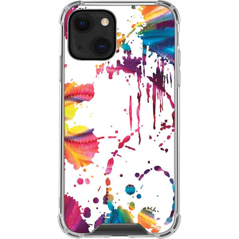 Chromatic Splatter White iPhone 13 Mini Clear Case