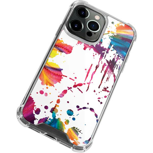 Chromatic Splatter White iPhone 13 Pro Clear Case