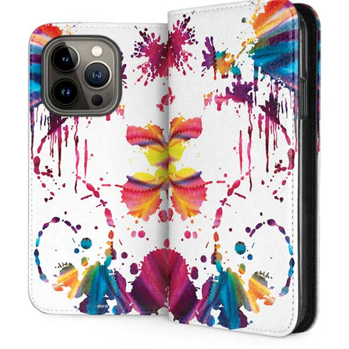 Chromatic Splatter White iPhone 13 Pro Folio Case