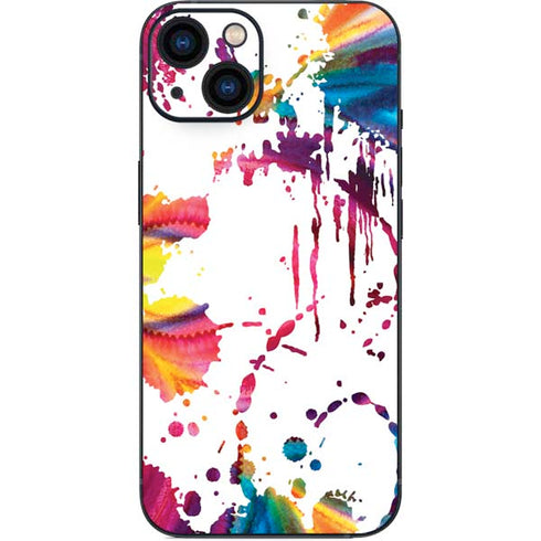 Chromatic Splatter White iPhone 13 Skin
