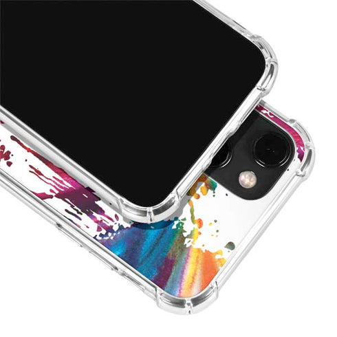 Chromatic Splatter White iPhone 14 Plus Clear Case