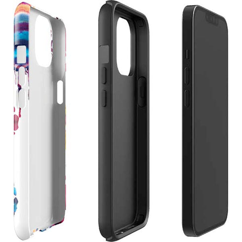 Chromatic Splatter White iPhone 15 Impact Case