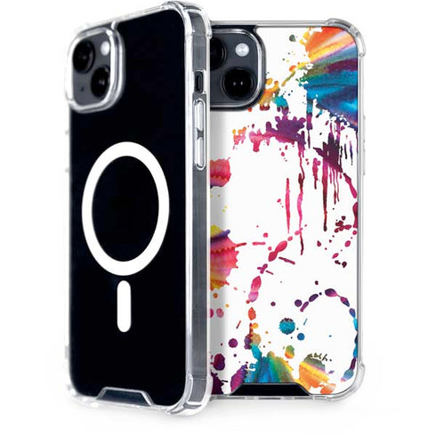 Chromatic Splatter White iPhone 15 Plus MagSafe Case