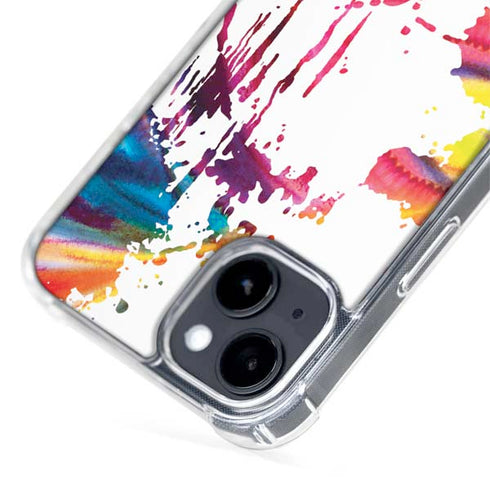 Chromatic Splatter White iPhone 15 Plus MagSafe Case