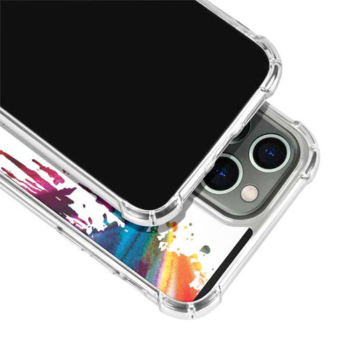 Chromatic Splatter White iPhone 15 Pro Clear Case