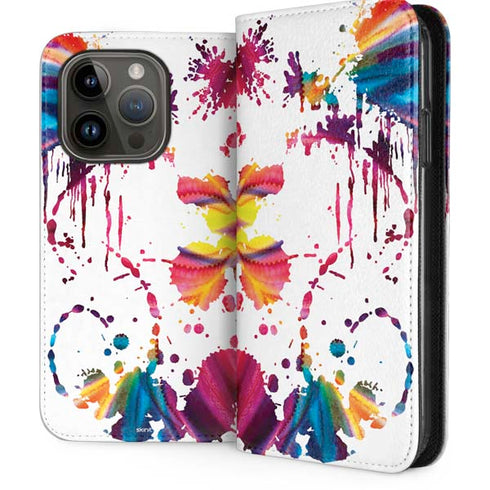 Chromatic Splatter White iPhone 14 Pro Folio Case