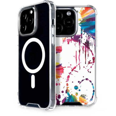 Chromatic Splatter White iPhone 14 Pro MagSafe Case