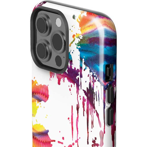 Chromatic Splatter White iPhone 15 Pro Max Impact Case