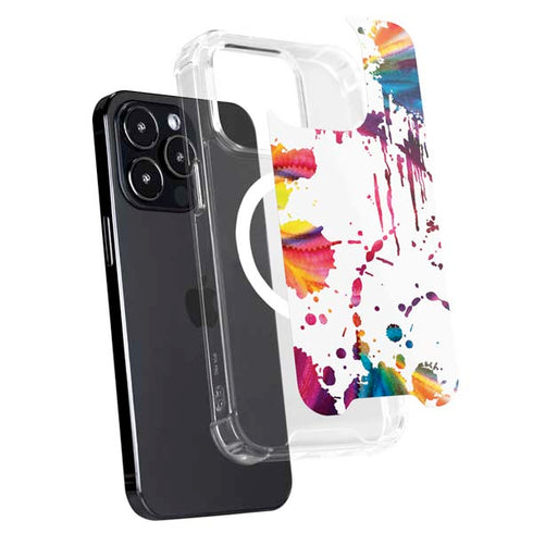 Chromatic Splatter White iPhone 15 Pro Max MagSafe Case