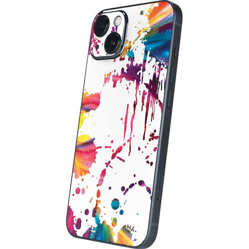 Chromatic Splatter White iPhone 14 Skin