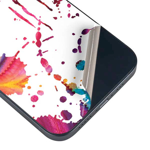 Chromatic Splatter White iPhone 14 Skin