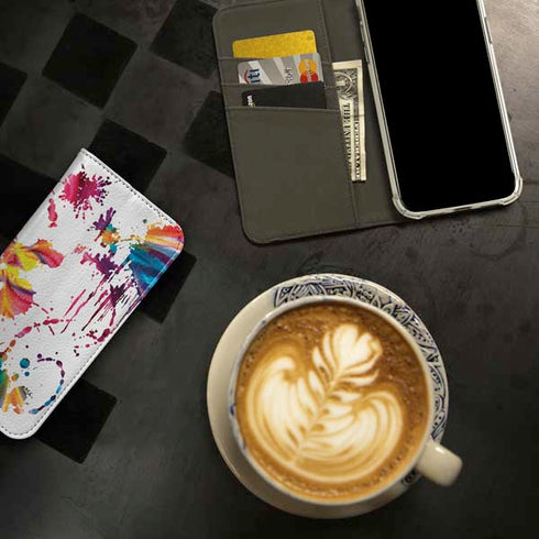 Chromatic Splatter White iPhone 15 Pro Max Folio Case