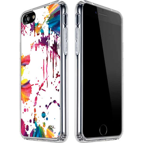 Chromatic Splatter White iPhone SE (2nd & 3rd Gen) Clear Case