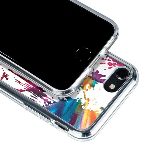 Chromatic Splatter White iPhone SE (2nd & 3rd Gen) Clear Case